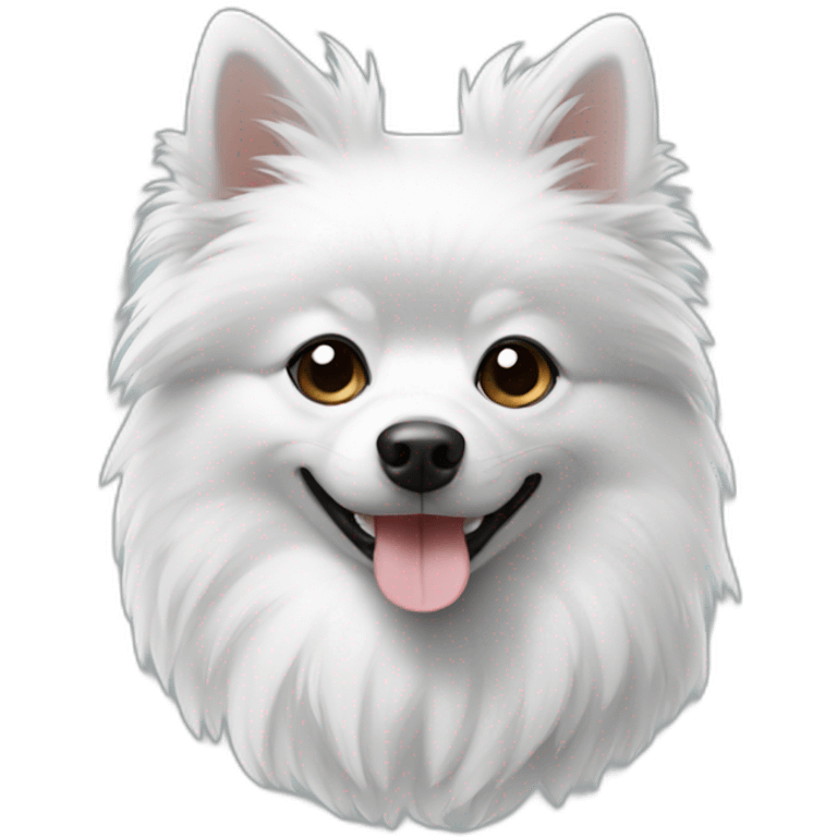 Black White small spitz emoji