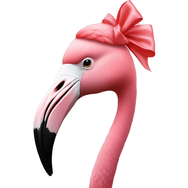 flamingo with bow on head emoji