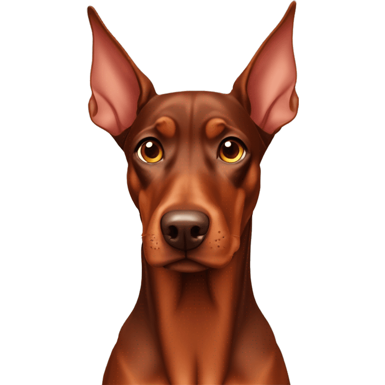 Red Doberman pinscher floppy ears emoji