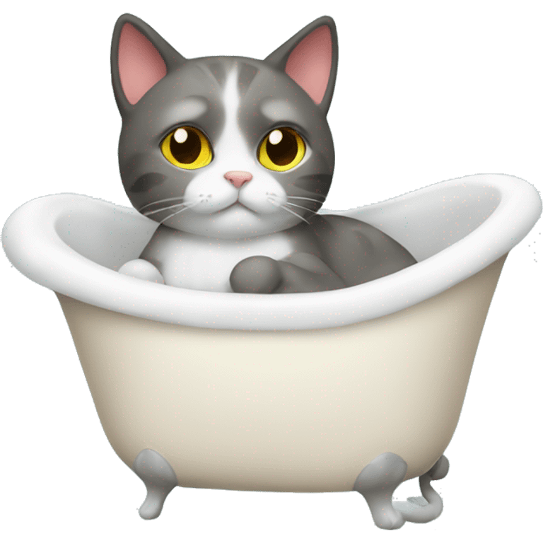 cat-in-a-bath-relaxing emoji