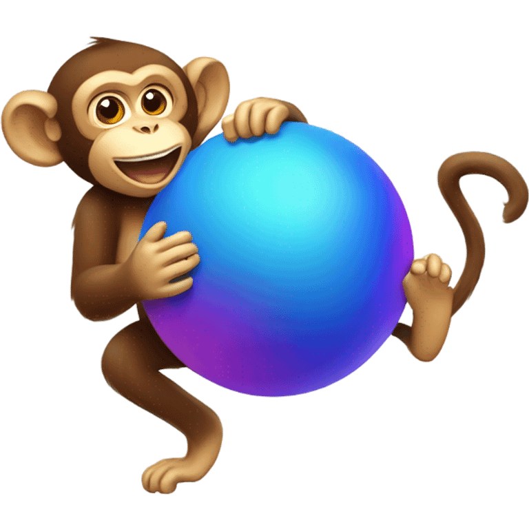 Monkey with a big ball emoji