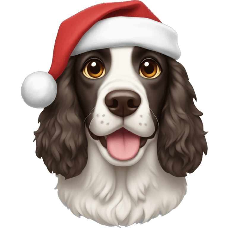 Crocker spaniel with Santa hat emoji