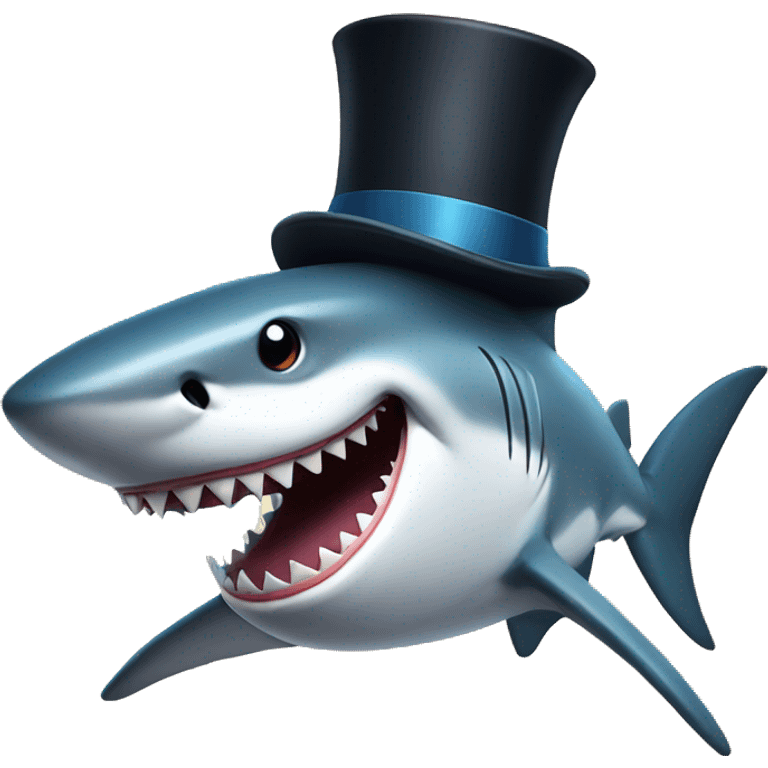 Shark with a top hat emoji