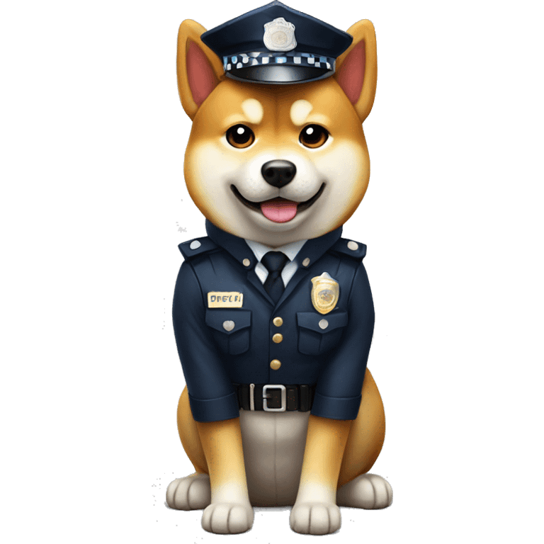 Shiba Inu dressed as a police  emoji