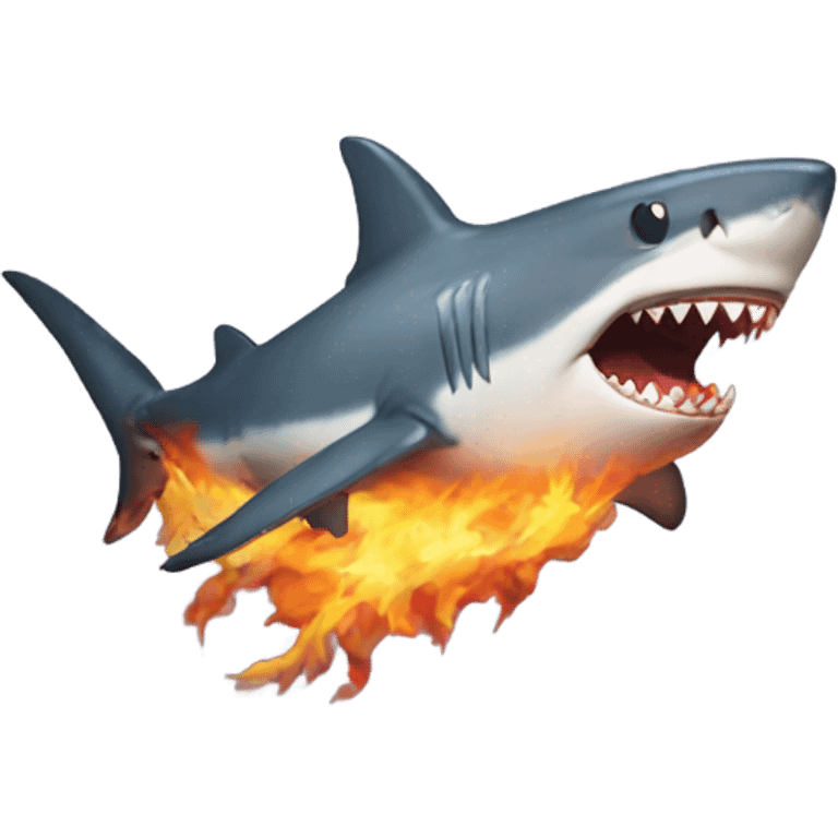 A shark on fire emoji