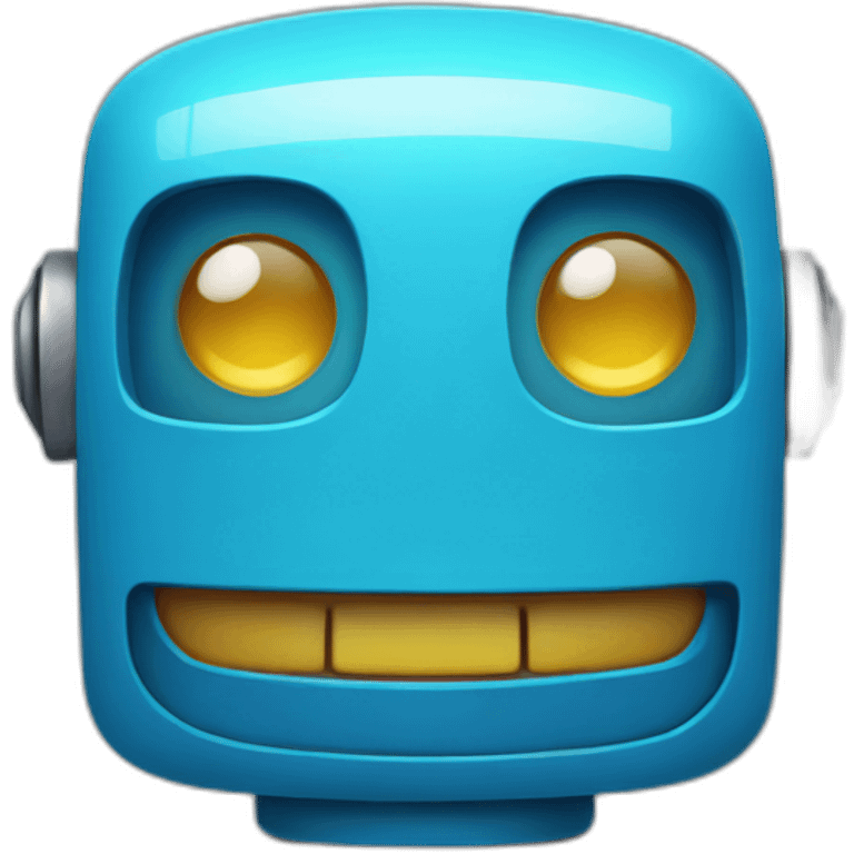 cute blue robot smiling emoji