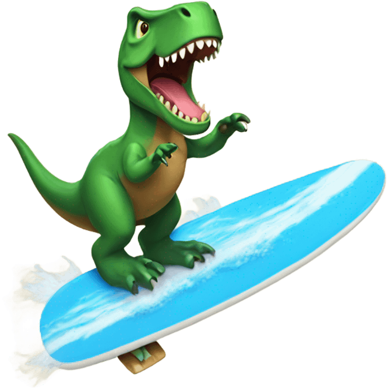 A trex surfing emoji