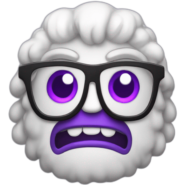 violet and white nerdy monster emoji