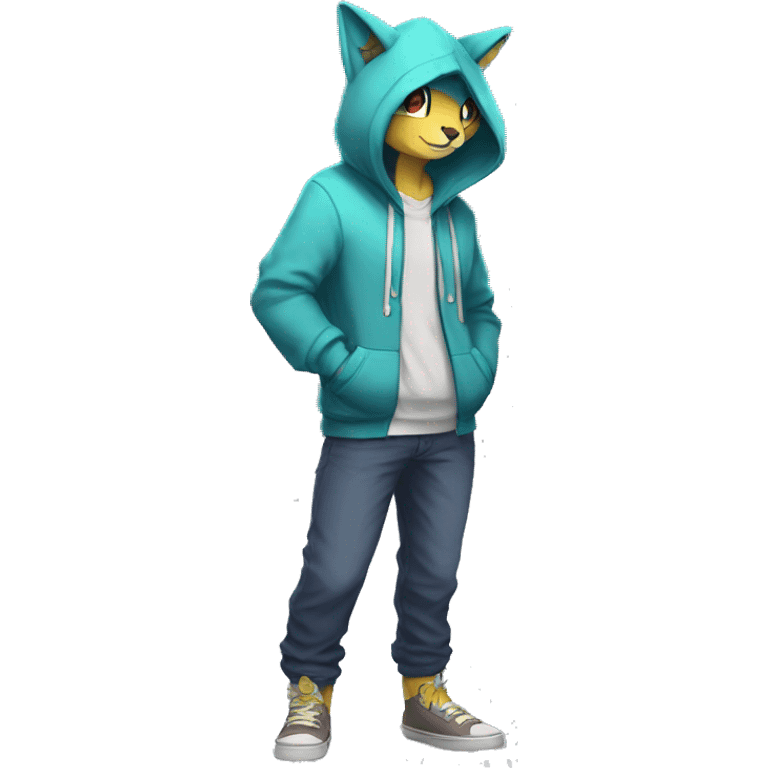 Anthro Sona Fakemon with a hoodie Full Body emoji