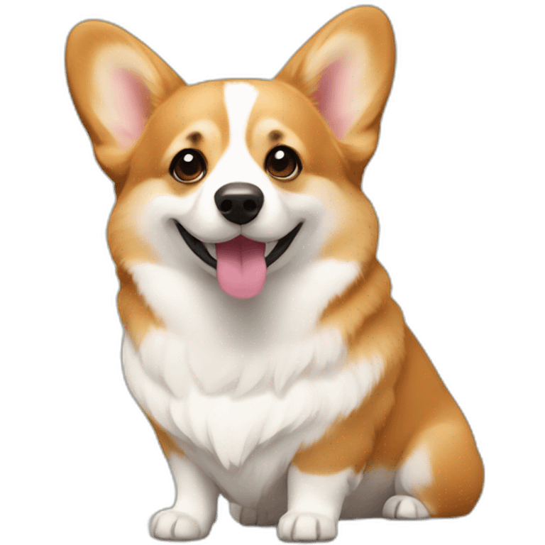 corgi and flower emoji