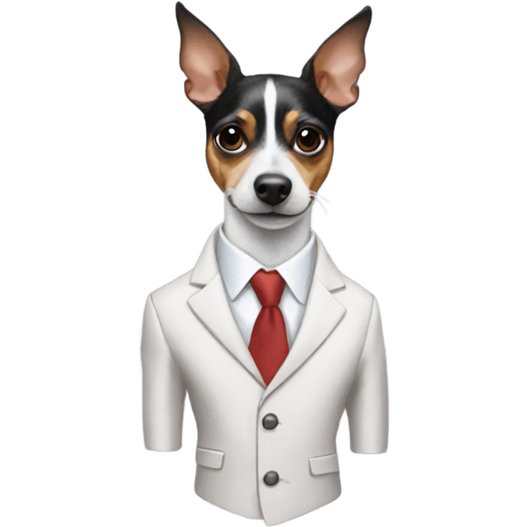 Rat terrier in a suit  emoji