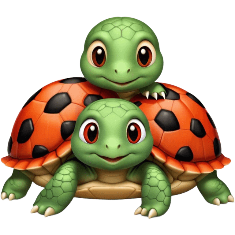 A turte hug a ladybug emoji