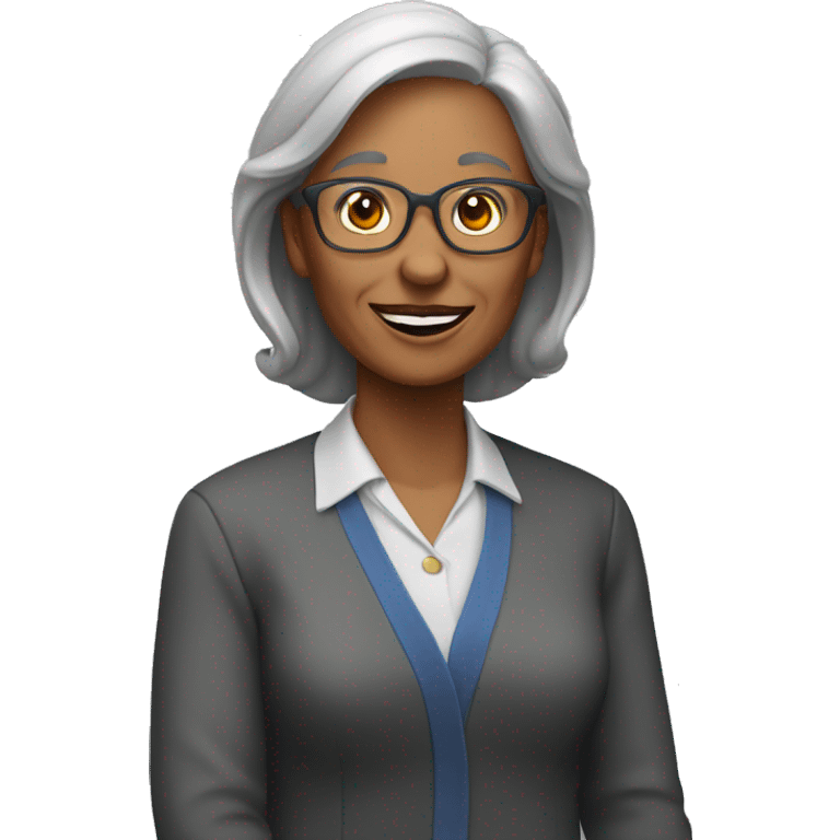 a dynamic female teacher of 55 years emoji