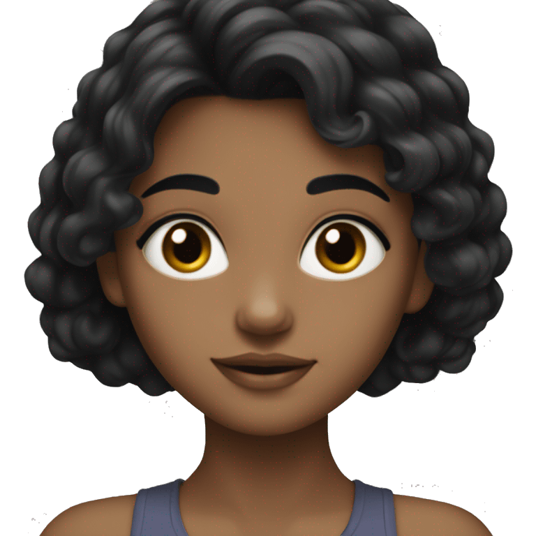 girl with black hair on gelik emoji