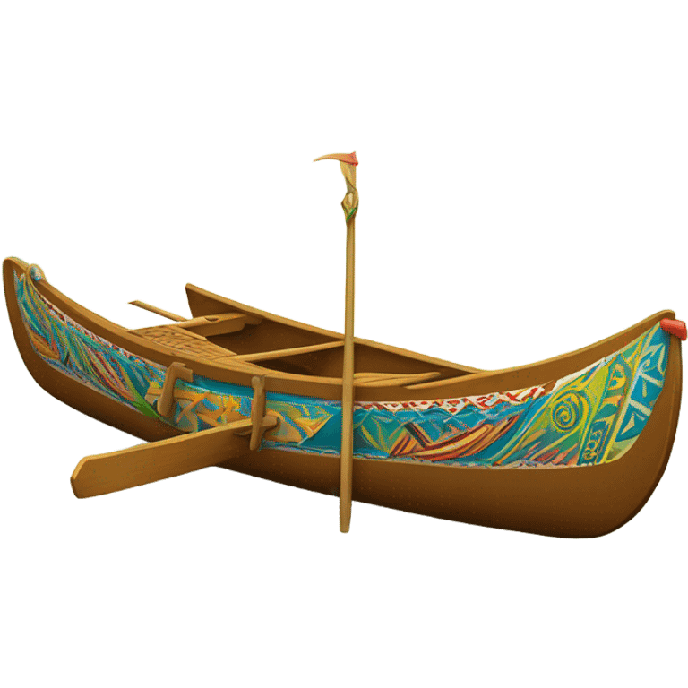 traditional Polynesian double-hulled outrigger canoe called a wa'a kaulua emoji