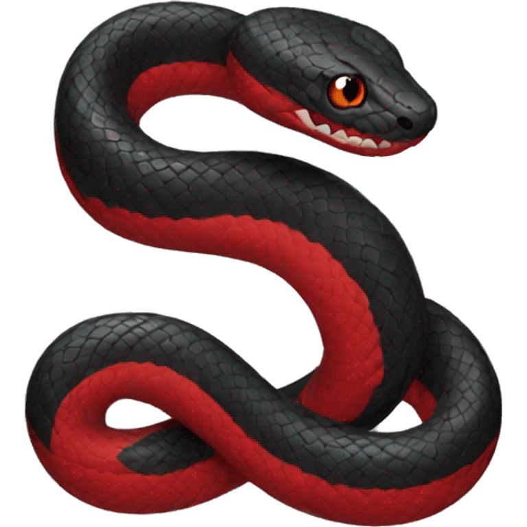 Black and red snake emoji