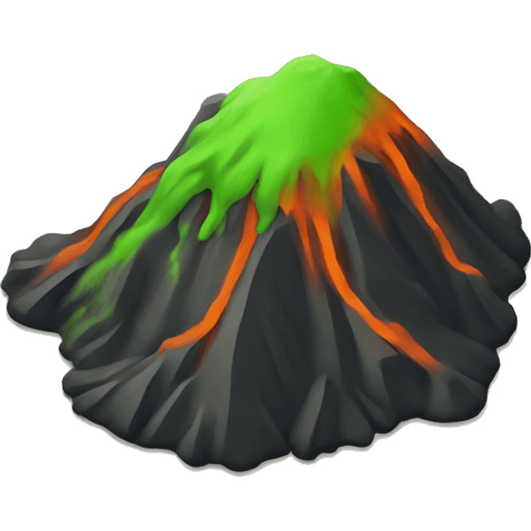 volcano with green lava  emoji