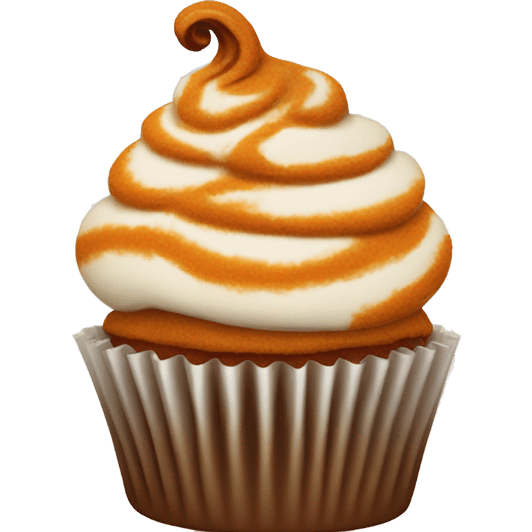 pumpkin cupcake with cinnamon swirl emoji