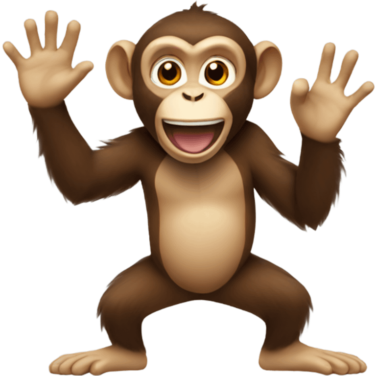 Monkey waving emoji