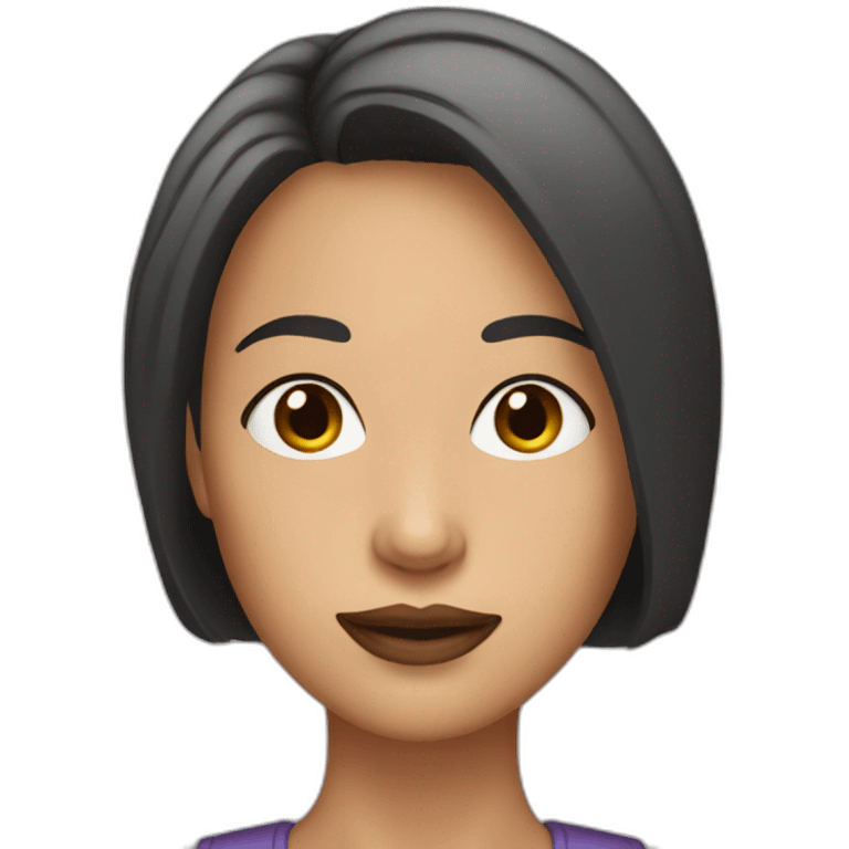 a woman with short hair and thin lips emoji