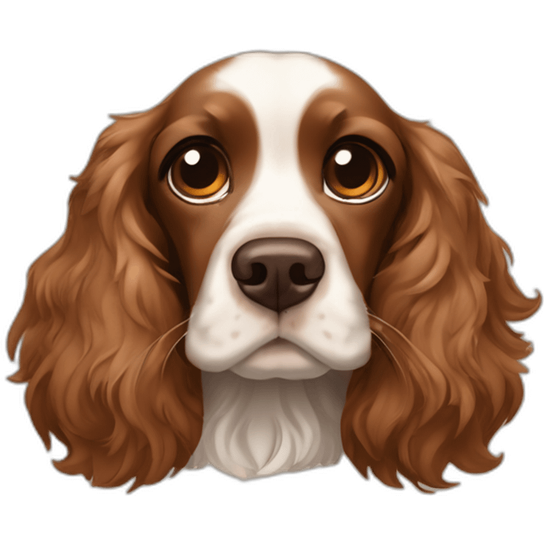 Cachorro Cocker spaniel marrom dormindo olhos fechados emoji