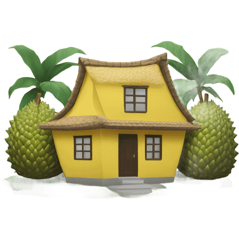 Durian shaped house emoji