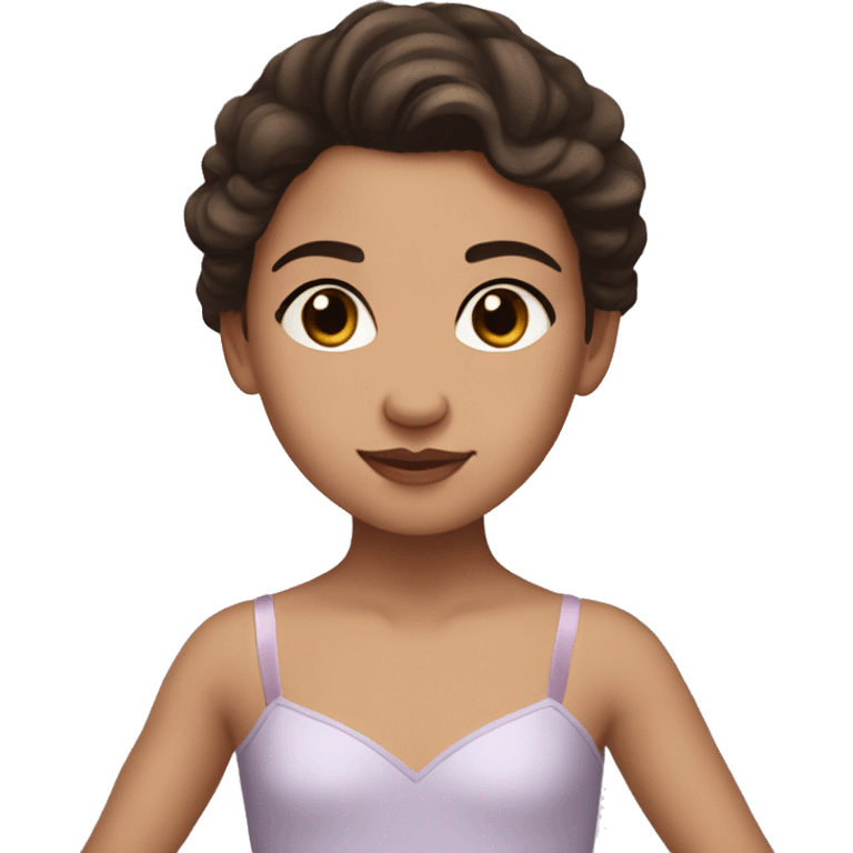 Light skin, dark brown hair and eyes, girl in ballet  emoji