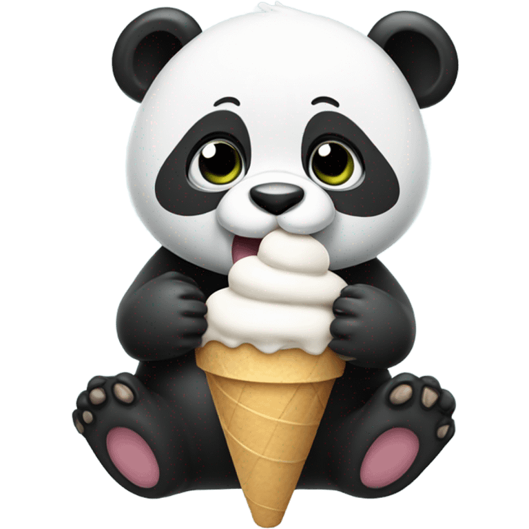 Panda eating ice cream emoji