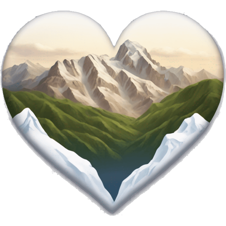 Emoji coeur blanc avec montagne  emoji