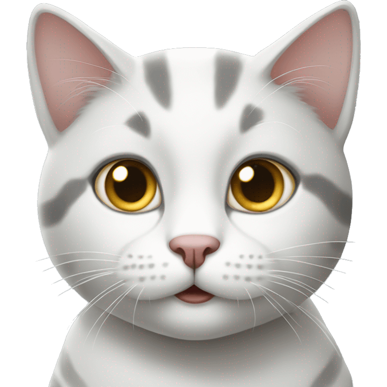 White and gray cat emoji