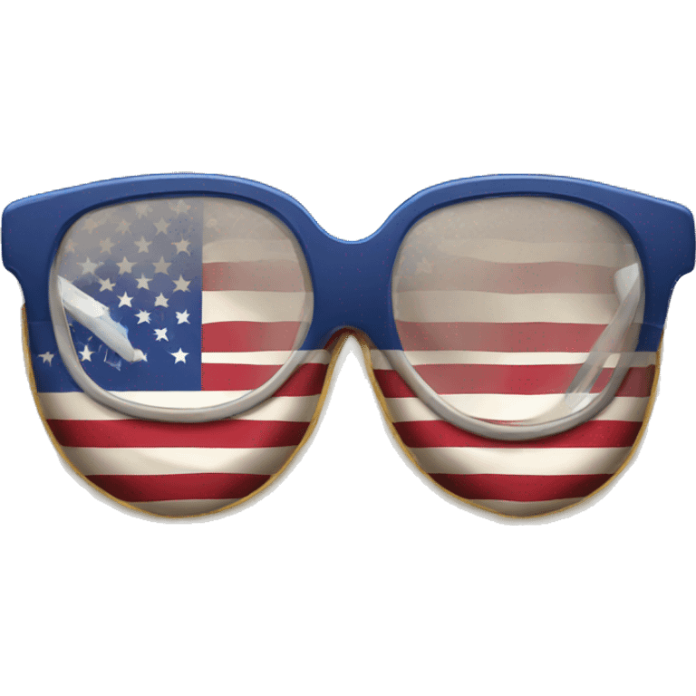 American flag with glasses emoji