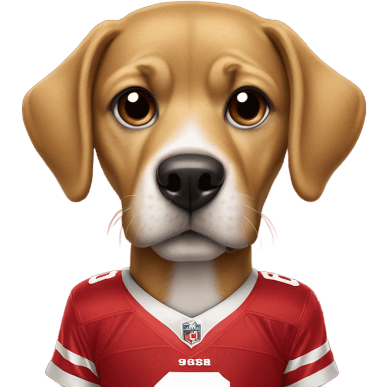 Dog in 49er jersey  emoji