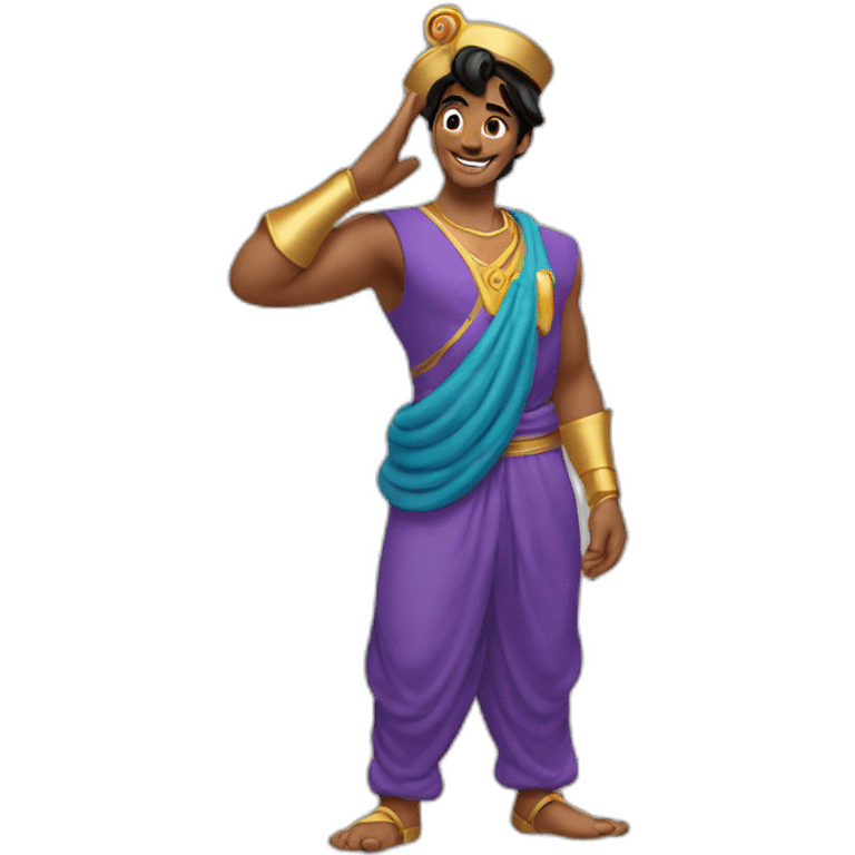 genie from aladdin doing a military salute emoji