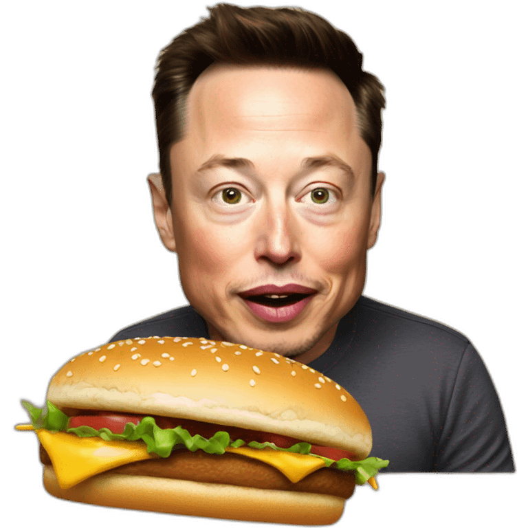 Create emoji Elon Musk eating burge emoji