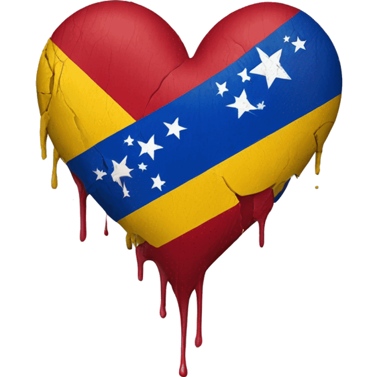 broken heart with Venezuela colors flag emoji