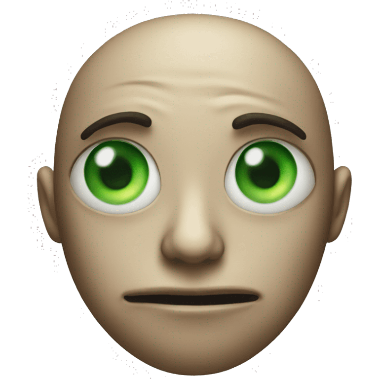 deformed dark sphere with green eyes emoji