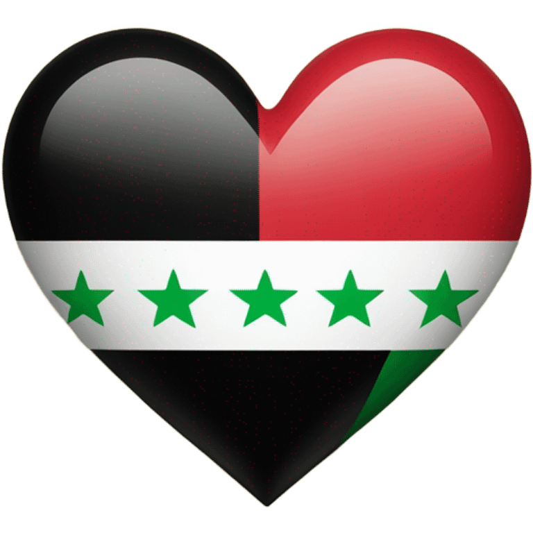 Iraq flag in hear  emoji