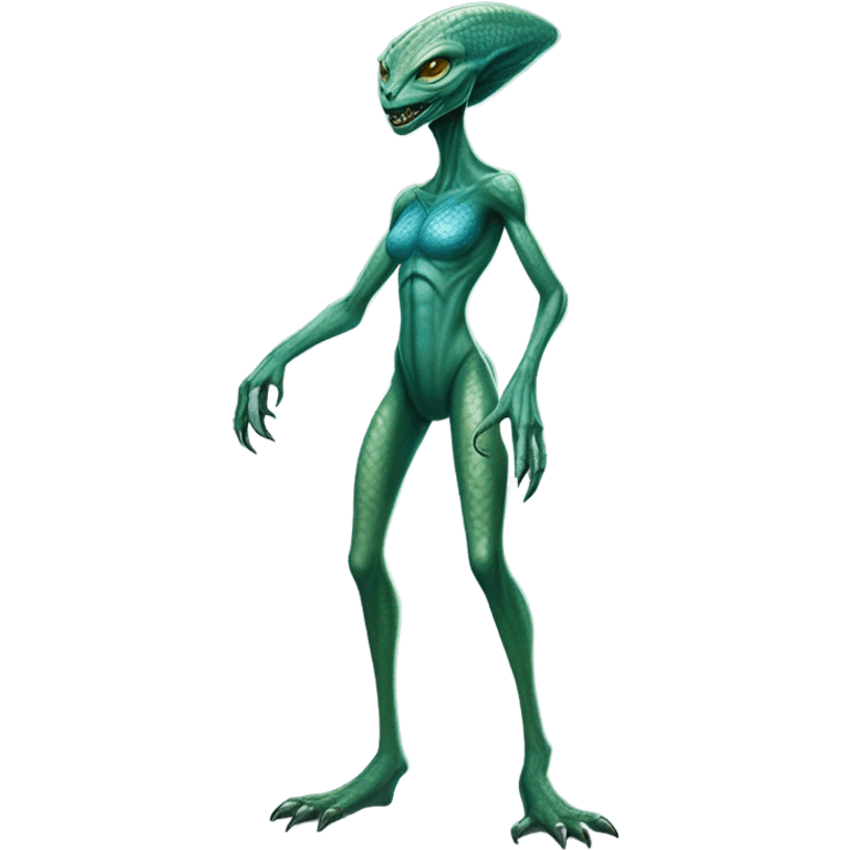 a Reptilian alien woman, full body emoji