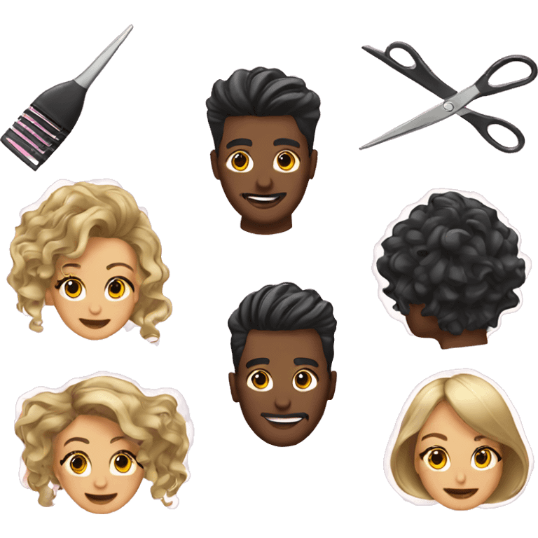 Stickers for hair stylist emoji