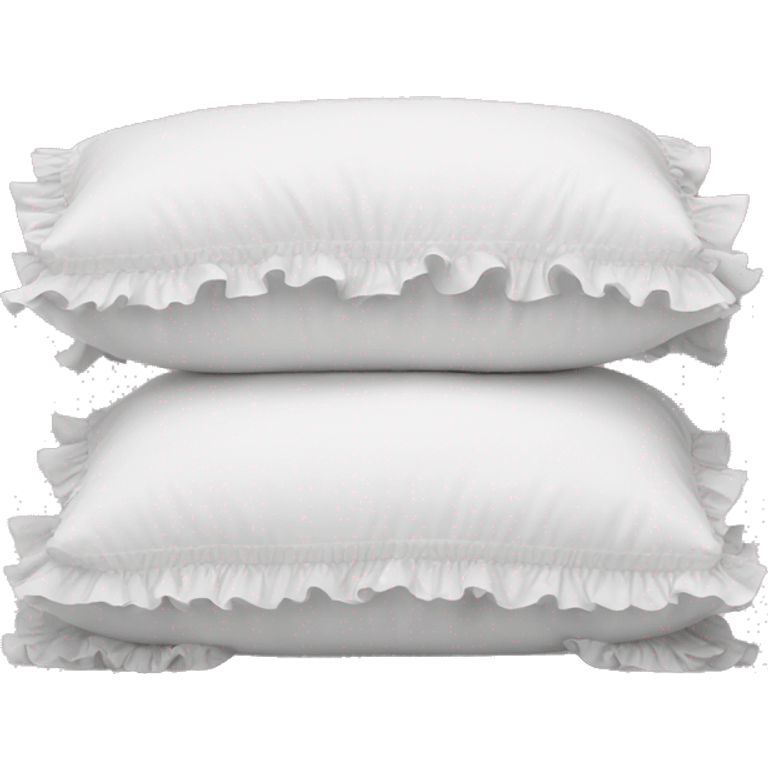 2 white pillows with ruffles emoji