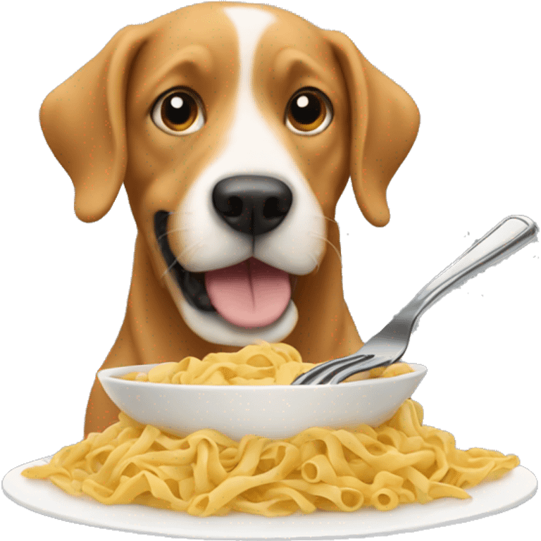 dog eating pasta emoji