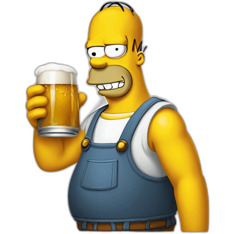 Homer Simpson qui boit une bière emoji