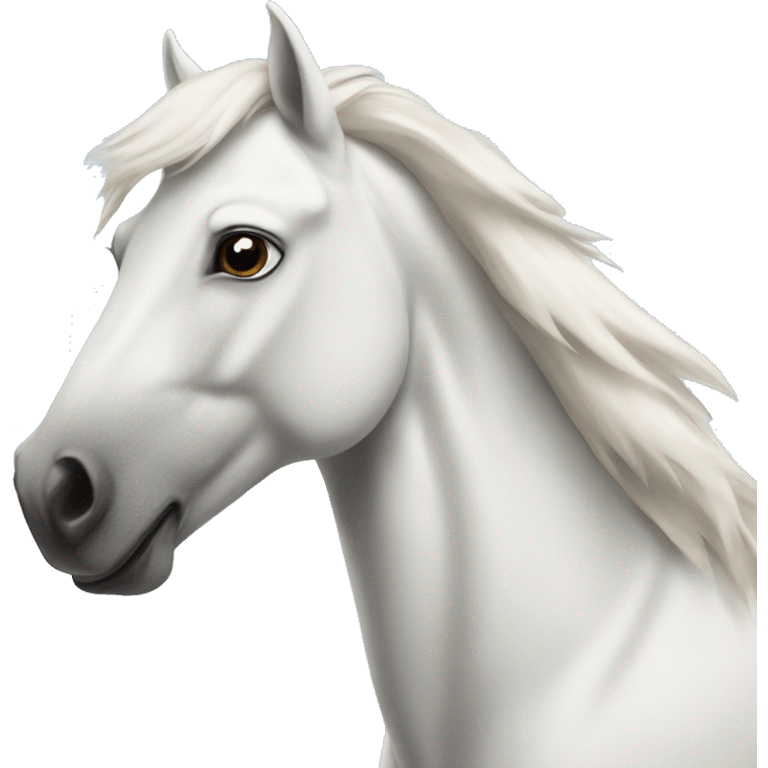 white horse on the wind emoji