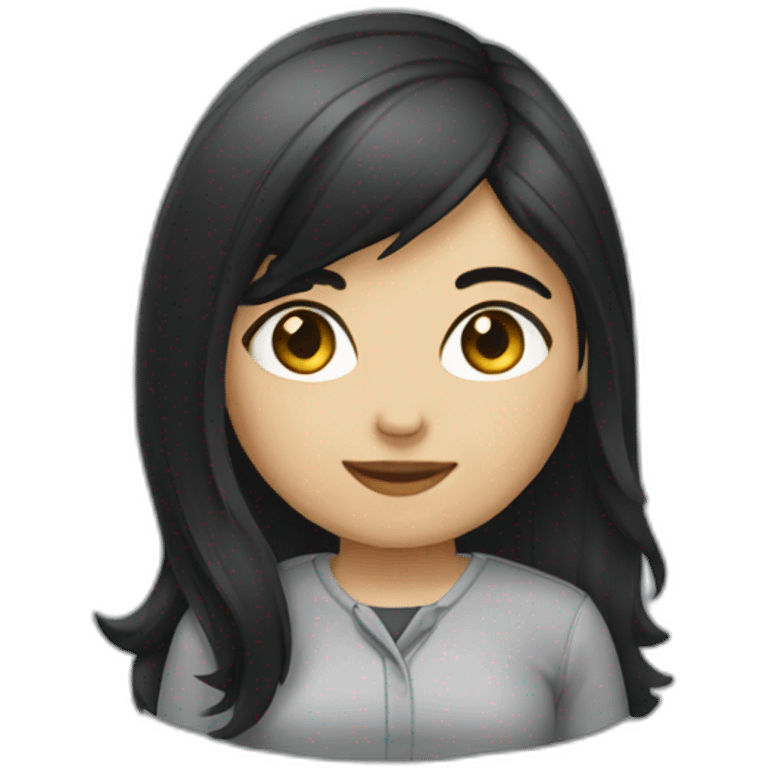 Programmer girl with black hair emoji