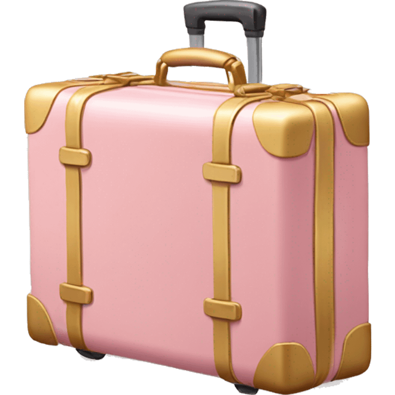 Light pink golden suit case  emoji