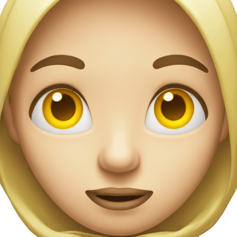 Yellow emoji with half closed eyes. Bitting lips emoji