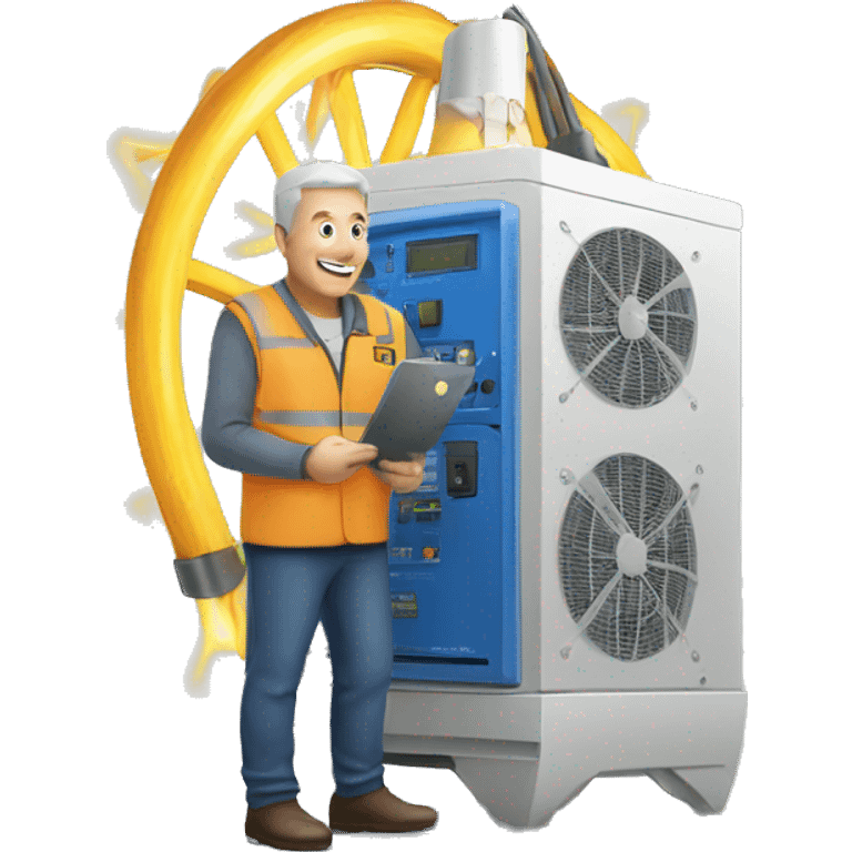 Electricity generator with man  emoji