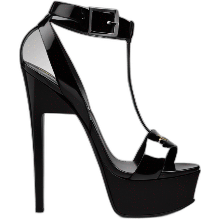 Ysl heel sandal  TRIBUTE PLATFORM SANDAL black PATENT LEATHER emoji