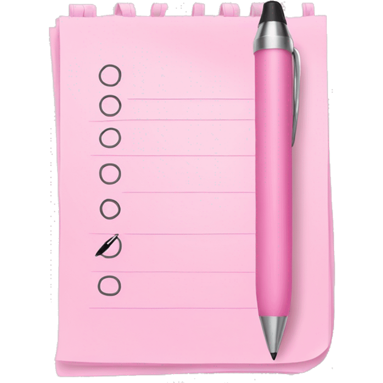 Light pink to do list with pen emoji