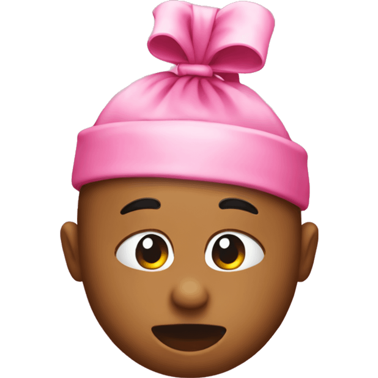 Emoji with a pink robbon on head emoji